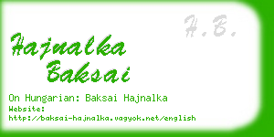 hajnalka baksai business card